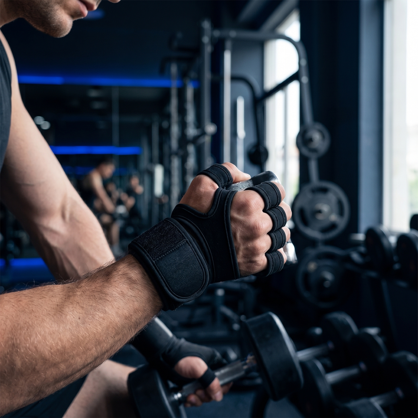 Träningshandskar med Handledsstöd – Halkfria Gymhandskar