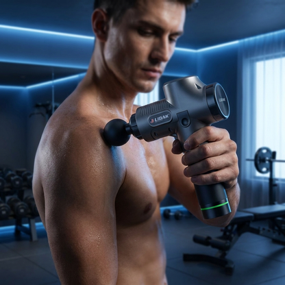 Acrux Pro Massagepistol – Kraftfull Muskelåterhämtning med 6 Massagehuvuden & 30 Hastighetsnivåer