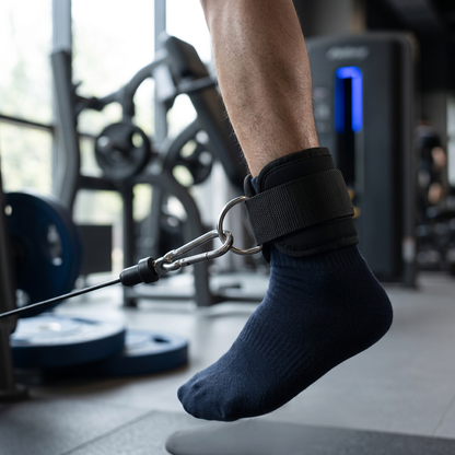 Vadderad Ankelrem för Kabelmaskin – D-ring Gymrem för Ben & Rumpa